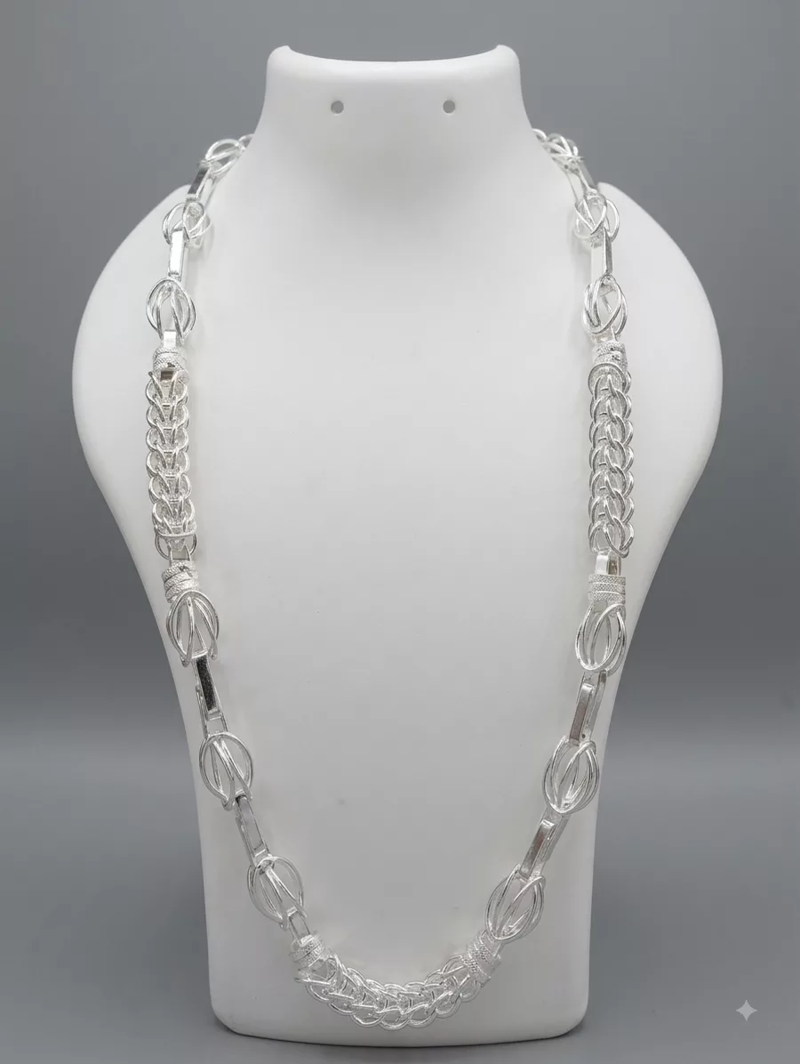 Cage Link Statement Chain in silver
