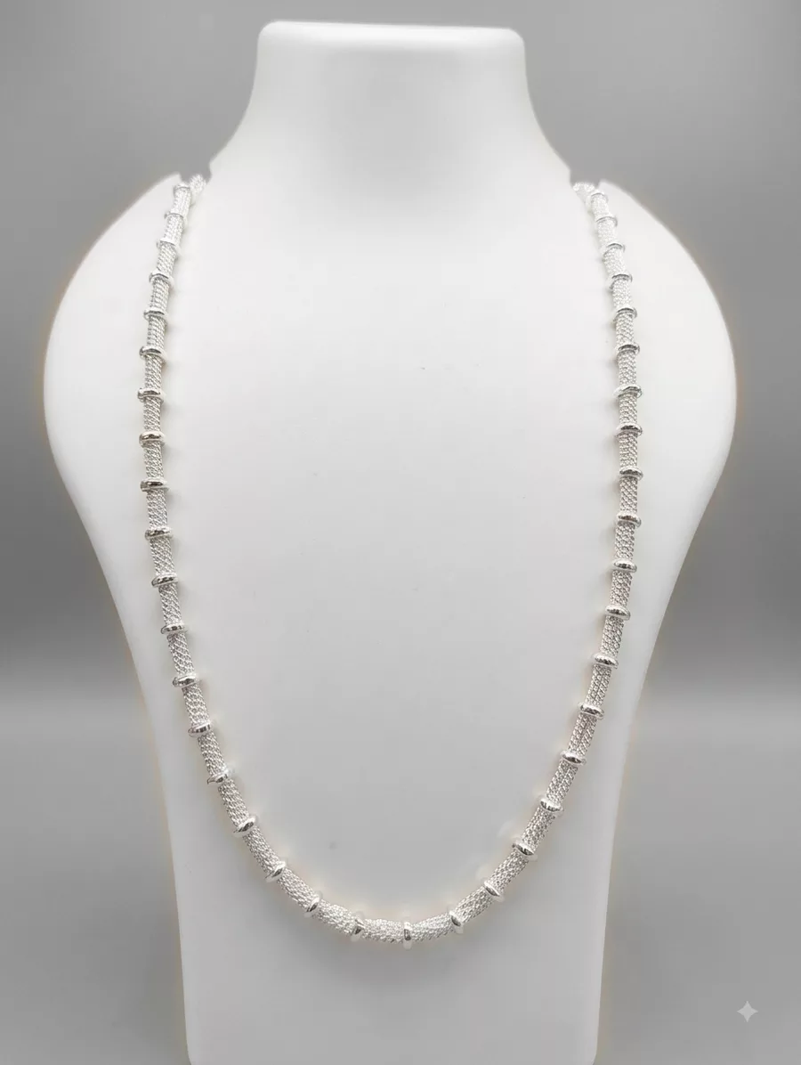 Rondelle Bead Chain in silver