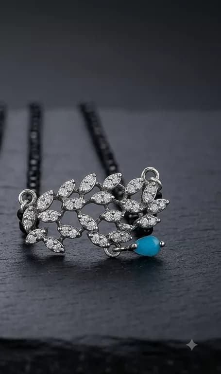 Leaf Cluster Mangalsutra in silver