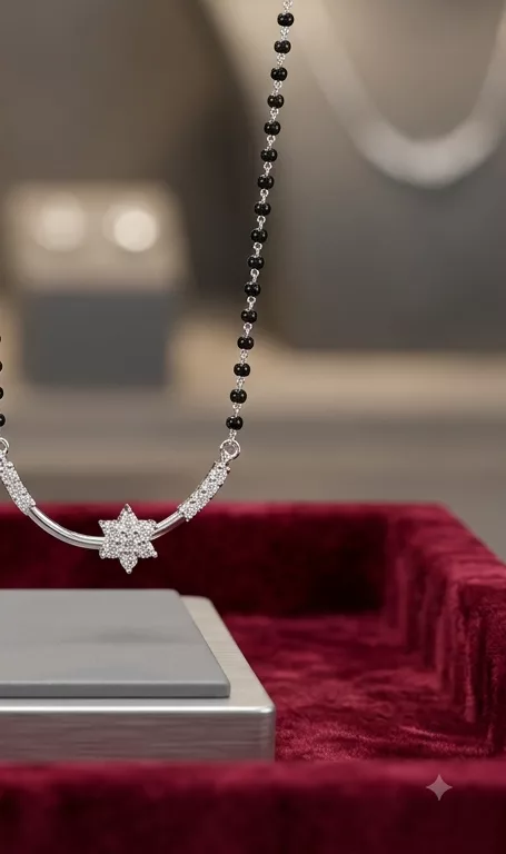Star Crescent Mangalsutra in silver
