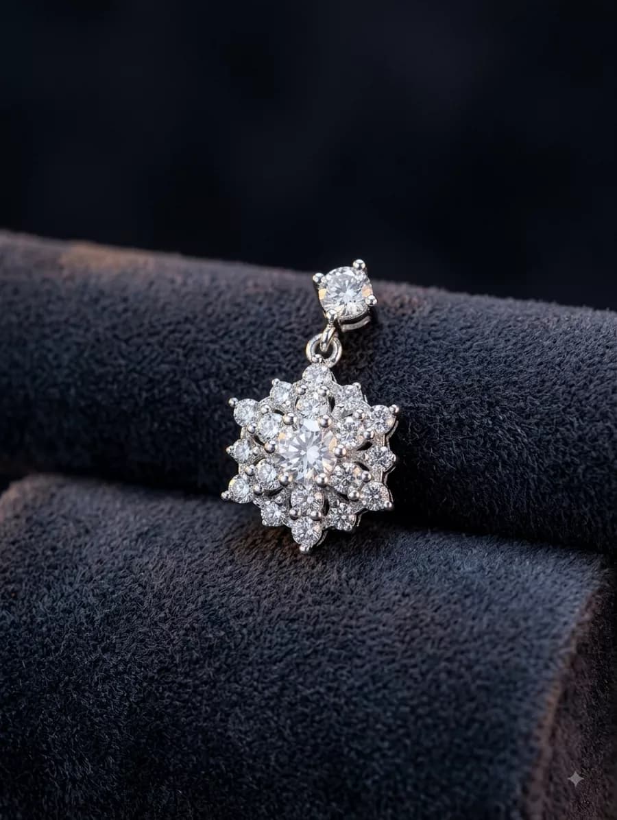 Snowflake Pendant in silver