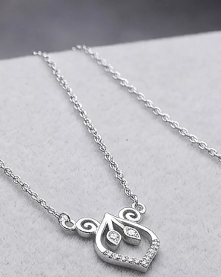 Swirl Heart Necklace in silver