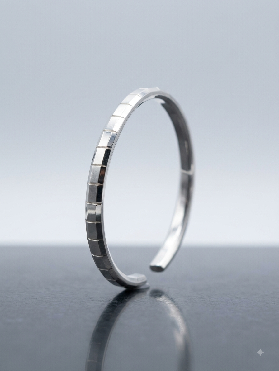 Silver Classic Plain Bangle