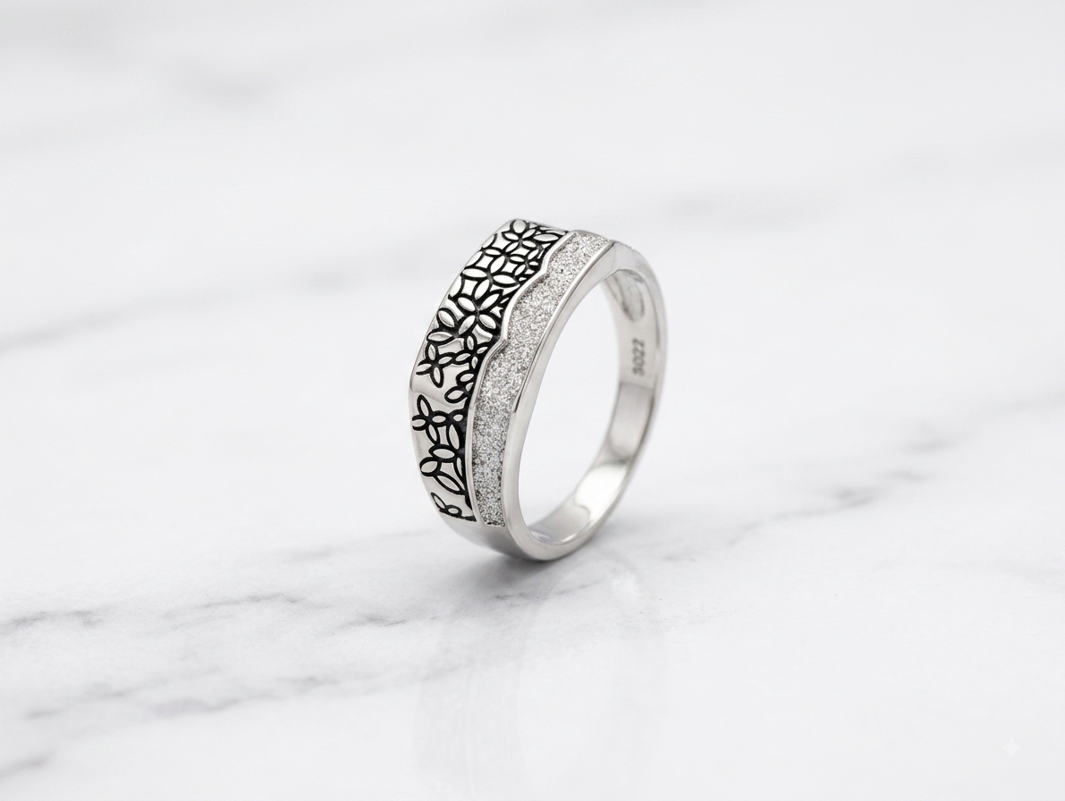 Silver Engraved Band Ring