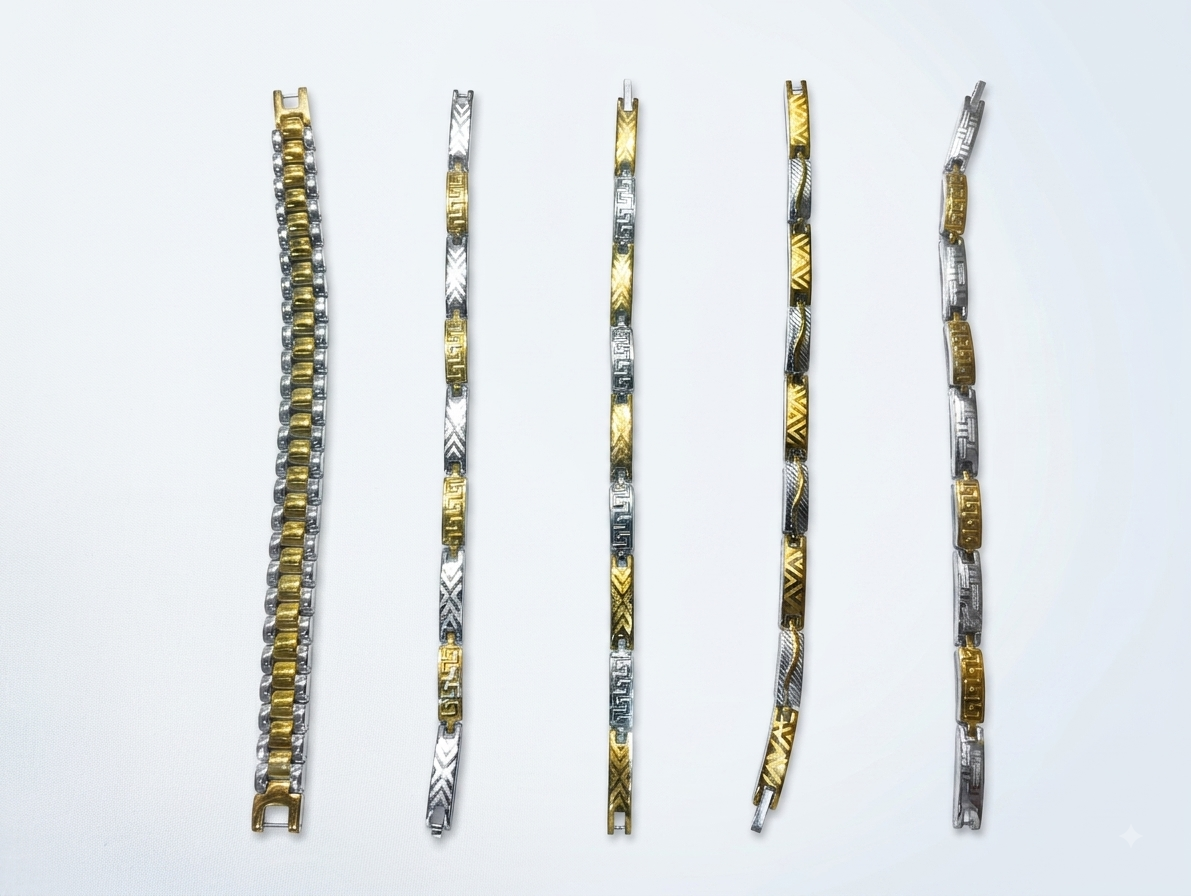 Silver and Gold Tone Bracelet Set