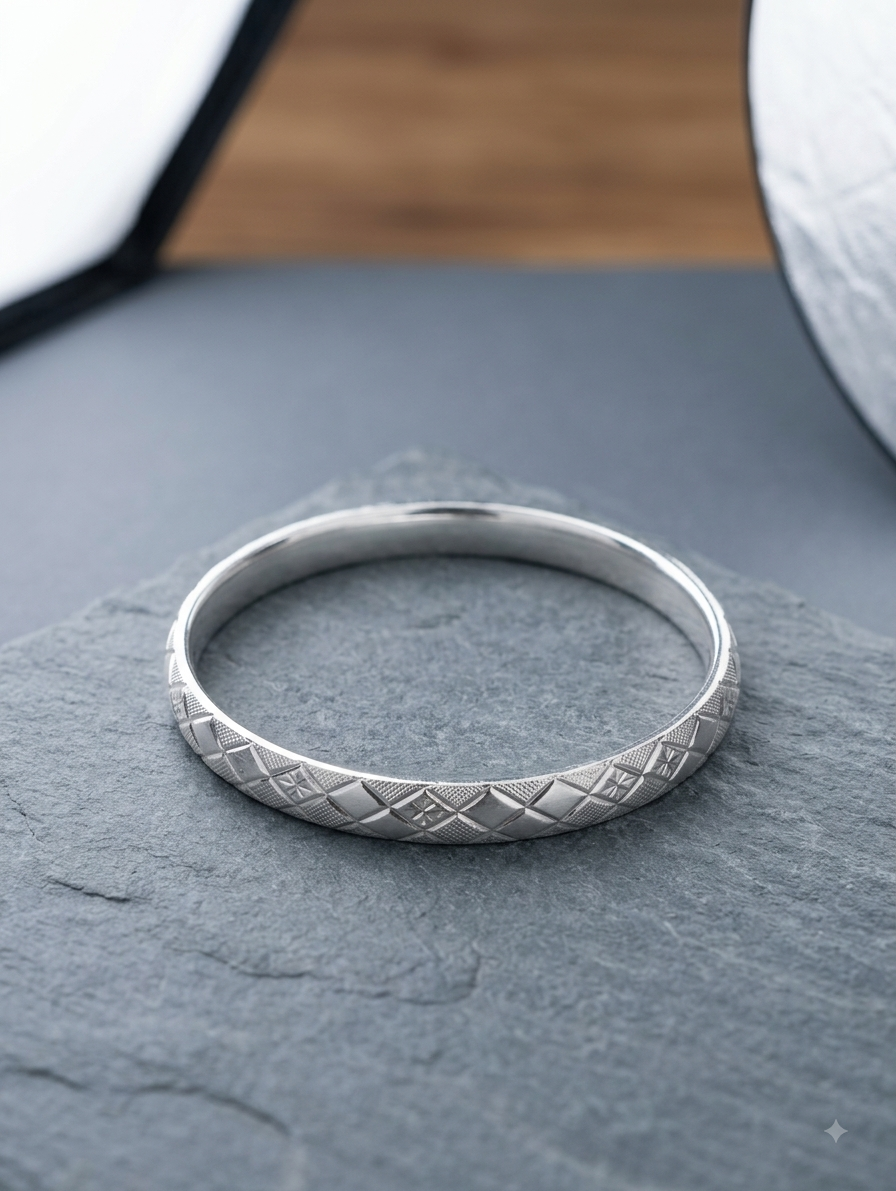 Silver Textured Bangle