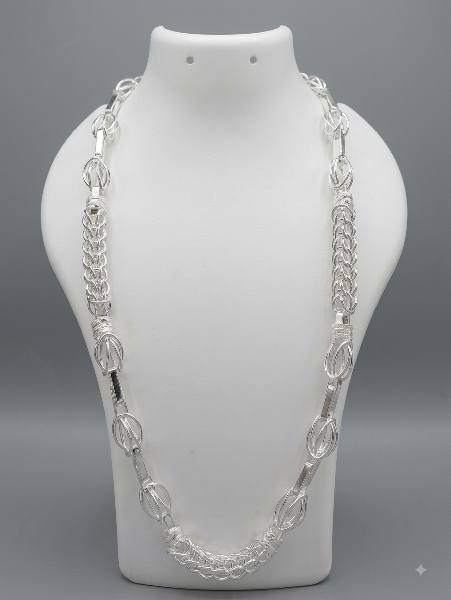 Silver Multi Strand Layered Necklace