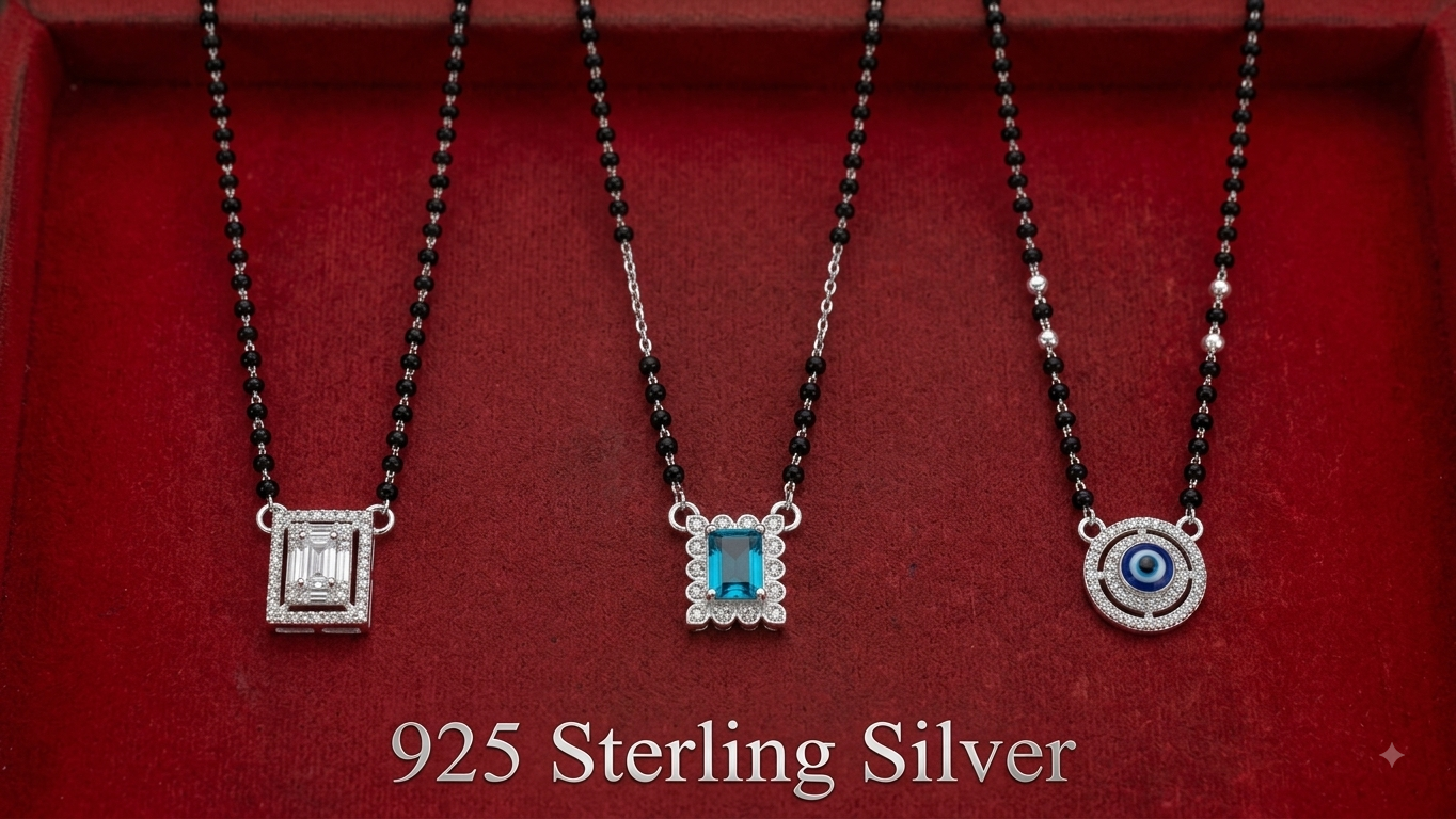 Silver Pendant Mangalsutra Trio