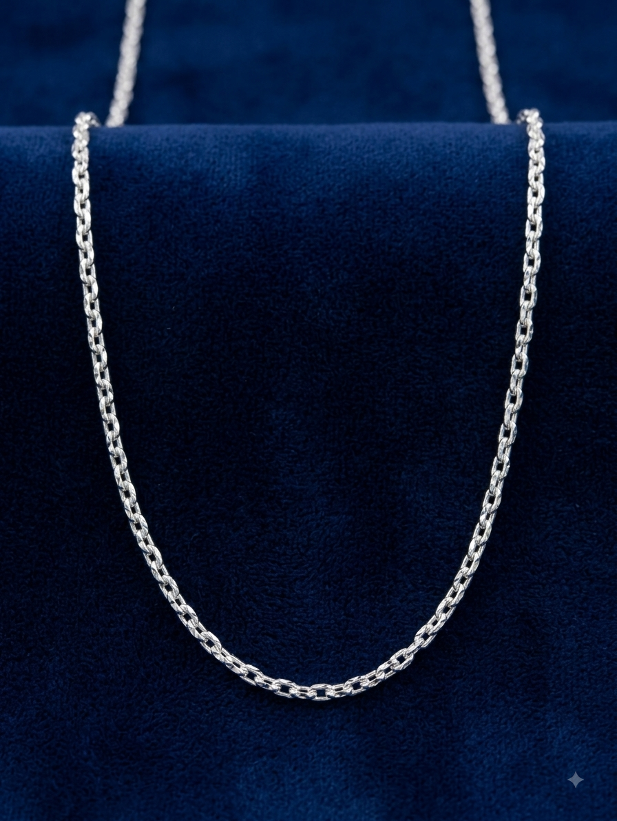 Silver Station Chain Necklace