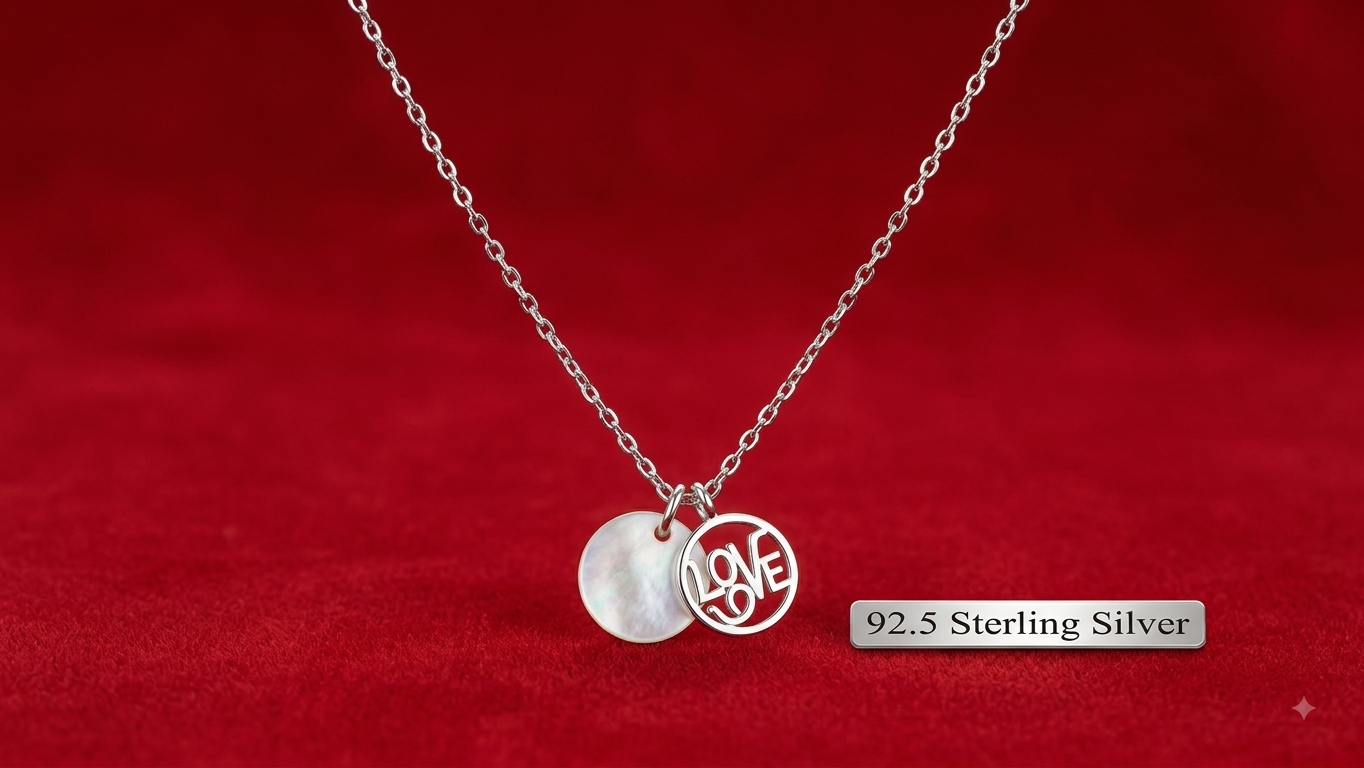 Silver Round Motif Pendant Necklace