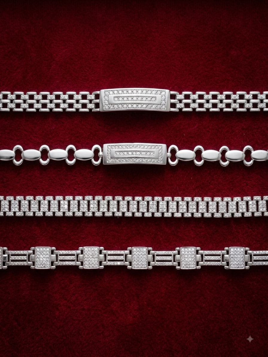 Silver Mens ID Bracelet Collection