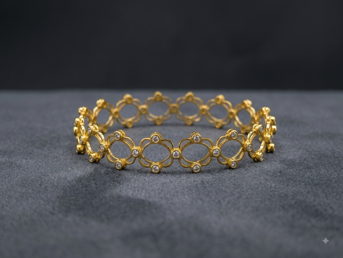 Gold Tone Openwork Bangle