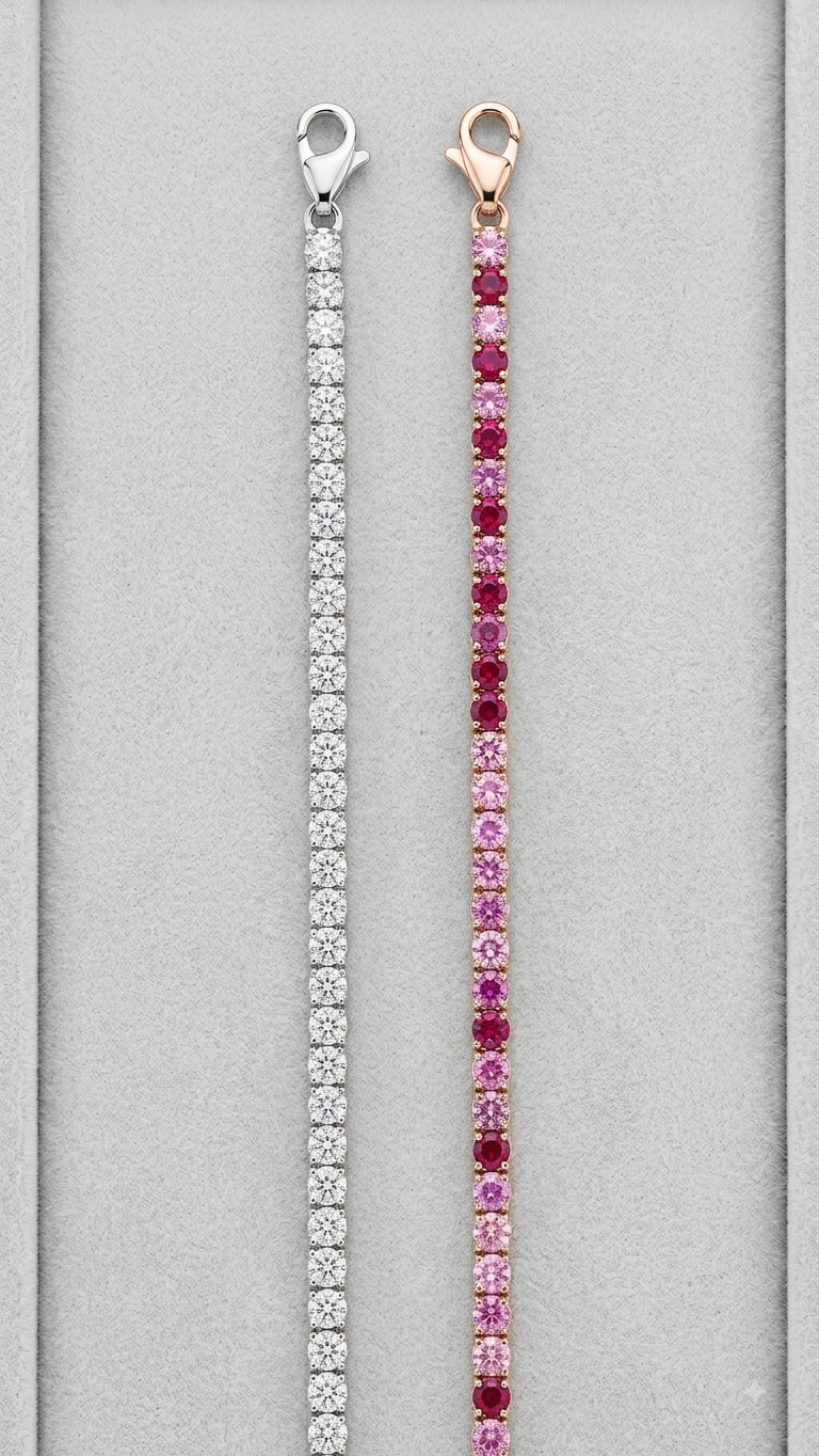 Silver Ruby Tennis Bracelet