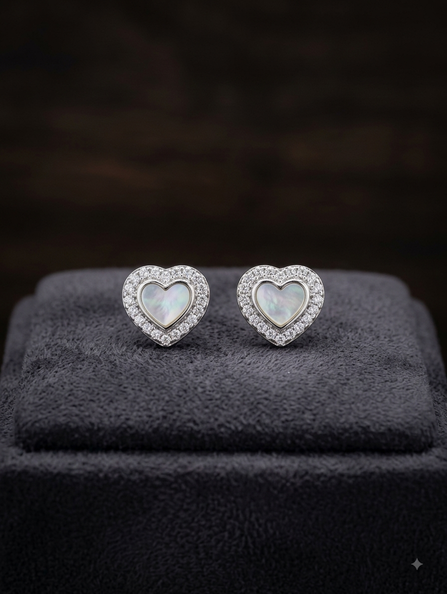 Silver Snowflake Zircon Stud Earrings